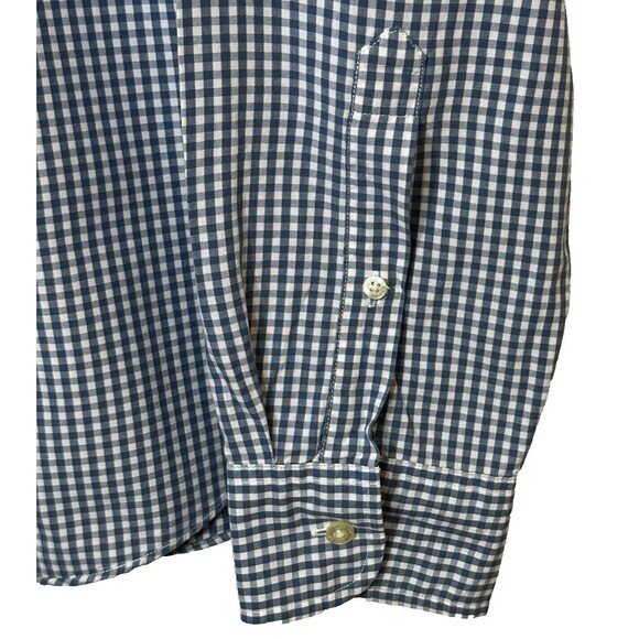 Tailored By J. Crew Shirt Slim Fit Men’s XL Blue Gingham Button Down Long Sleeve - Picture 5 of 13